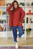 Beyond Terry Oversized Cowl Knit Deep Strawberry Marl